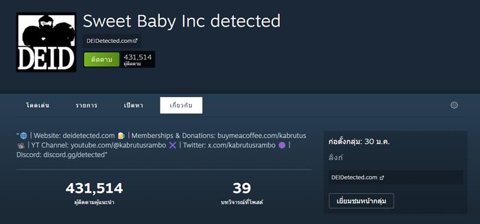 《Sweet Baby Inc》在 Steam 上检测到《Sweet Baby Inc》抵抗组织